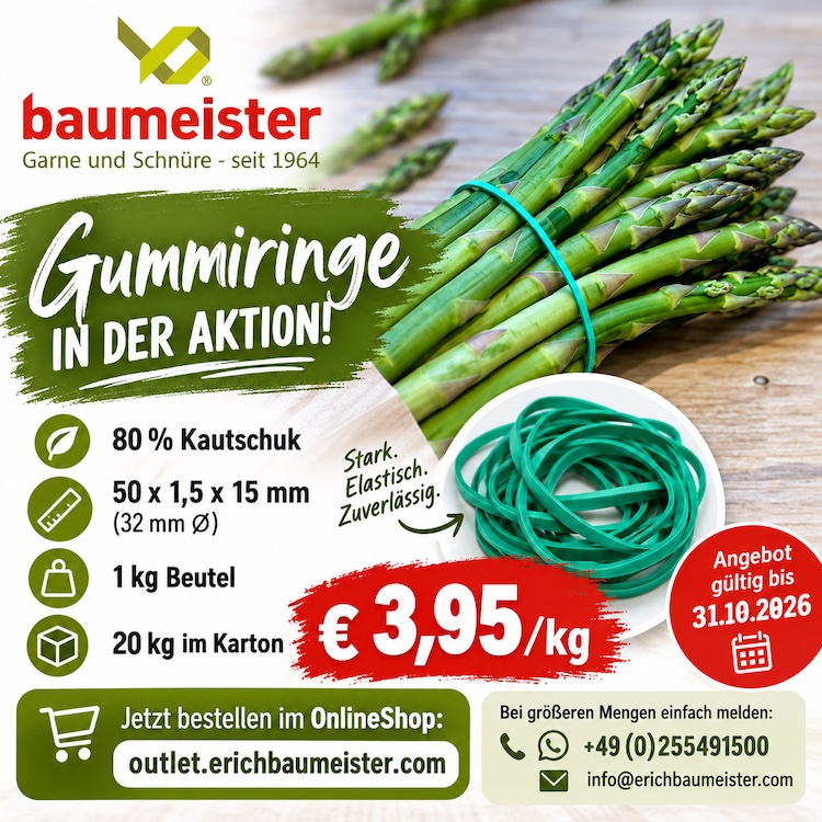 Gummiringe 050 x 1,5 x 1,5 mm (32 mm ∅) grün. 80 % Kautschuk.